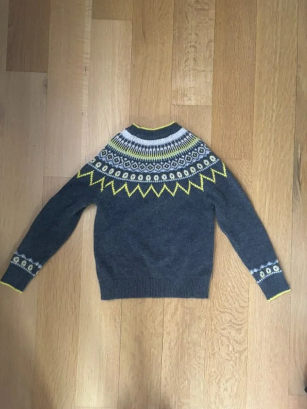 Size 9-10Y: Boys Mini Boden Graphic Fair Isle Wool Blend Sweater- NWT!
